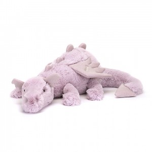 HUGE Jellycat Personalised Lavender Dragon 19 CM X 66 CM | 194653JQP