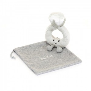 Jellycat Amuseable Diamond Ring with Personalised Bag 20 CM X 12 CM | 082536ONW