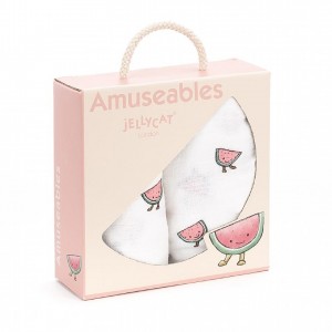 Jellycat Amuseable Watermelon Pair Of Muslins 70 CM X 70 CM | 482360AFM