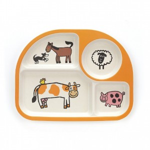 Jellycat Farm Tails Bamboo Divided Plate 26 CM X 21 CM | 241357RSG