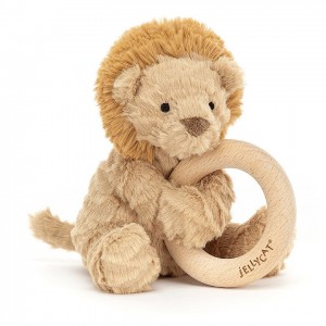 Jellycat Fuddlewuddle Lion Wooden Ring Toy 14 CM X 10 CM | 618074CTE