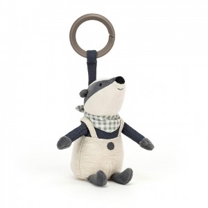 Jellycat Little Rambler Badger Rattle 14 CM X 7 CM | 078195LDN