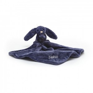 Jellycat Personalised Bashful Navy Bunny Soother 34 CM X 7 CM | 531490OUZ