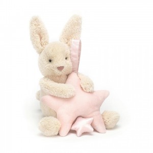 Jellycat Star Bunny Pink Musical Pull 28 CM X 7 CM | 645918TBG