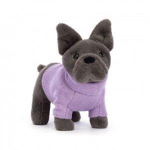 Jellycat Sweater French Bulldog Purple 17 CM X 19 CM | 297450QLC