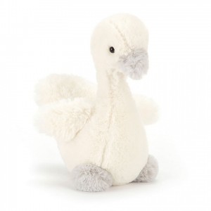 Jellycat Syllabub Swan Grey Rattle 16 CM X 8 CM | 503942MHK