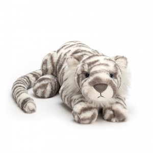 LARGE Jellycat Sacha Snow Tiger 12 CM X 46 CM | 698524VLT