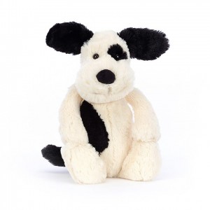 MEDIUM Jellycat Bashful Black & Cream Puppy 31 CM X 12 CM | 172039QVA