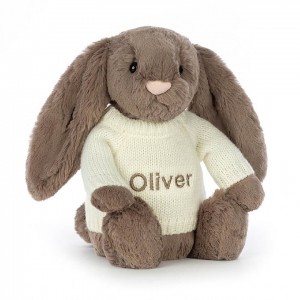 MEDIUM Jellycat Bashful Truffle Bunny with Personalised Cream Jumper 31 CM X 12 CM | 123469HUC