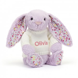 MEDIUM Jellycat Blossom Jasmine Bunny with Personalised Cream Jumper 31 CM X 12 CM | 718465MXJ