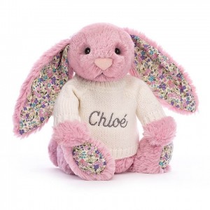 MEDIUM Jellycat Blossom Tulip Bunny with Personalised Cream Jumper 31 CM X 12 CM | 107865NGR