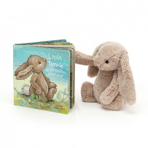 MEDIUM Jellycat Lapin Timide Et Ses Petites Aventures & Bashful Beige Bunny | 860512VNP