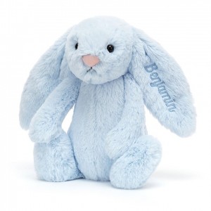 MEDIUM Jellycat Personalised Bashful Blue Bunny 31 CM X 12 CM | 843067QON