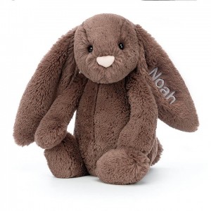 MEDIUM Jellycat Personalised Bashful Fudge Bunny 31 CM X 12 CM | 375268ODQ