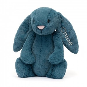 MEDIUM Jellycat Personalised Bashful Mineral Blue Bunny 31 CM X 12 CM | 054713OTH