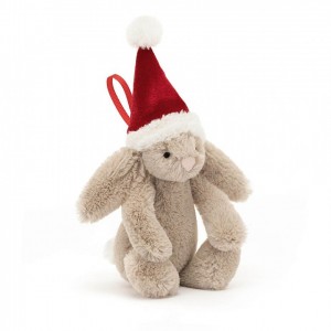 TINY Jellycat Bashful Christmas Bunny Decoration 13 CM X 6 CM | 329457VPI